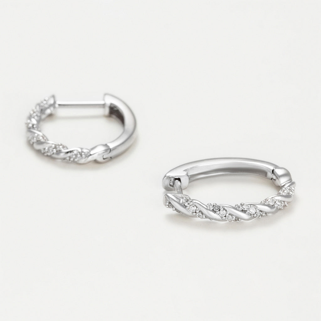 Boucles D'Oreilles "Créoles Trenzas  0,15Ct/44