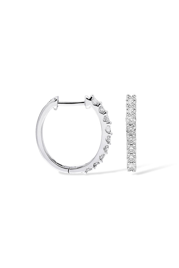 Boucles D'Oreilles "Shining Light" D0,50/18 - Or Blanc 375/1000