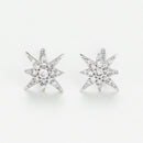 Blanc Pendientes "Estrella" 0,12Ct/ 34 - Oro 375/1000