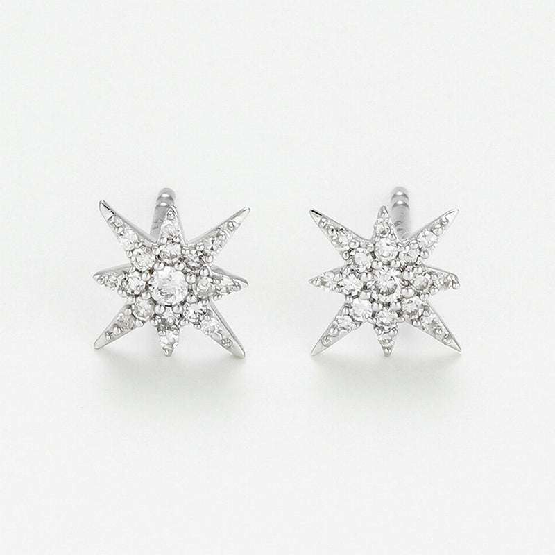 "Star" Earrings 0.12Ct/ 34 - White Gold