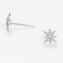 Blanc Pendientes "Estrella" 0,12Ct/ 34 - Oro 375/1000