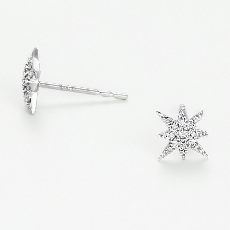 "Star" Earrings 0.12Ct/ 34 - White Gold