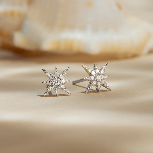 Boucles D'Oreilles "Star" D0,12Ct/ 34 - Or Jaune