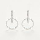 Boucles D'Oreilles "Cerceaux Suspendus" D0,07/20 - Or Blanc 375/1000