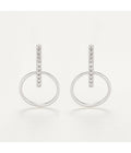 Boucles D'Oreilles "Cerceaux Suspendus" - D0,07/20 - Or Blanc