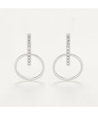 Boucles D'Oreilles "Cerceaux Suspendus" - D0,07/20 - Or Blanc