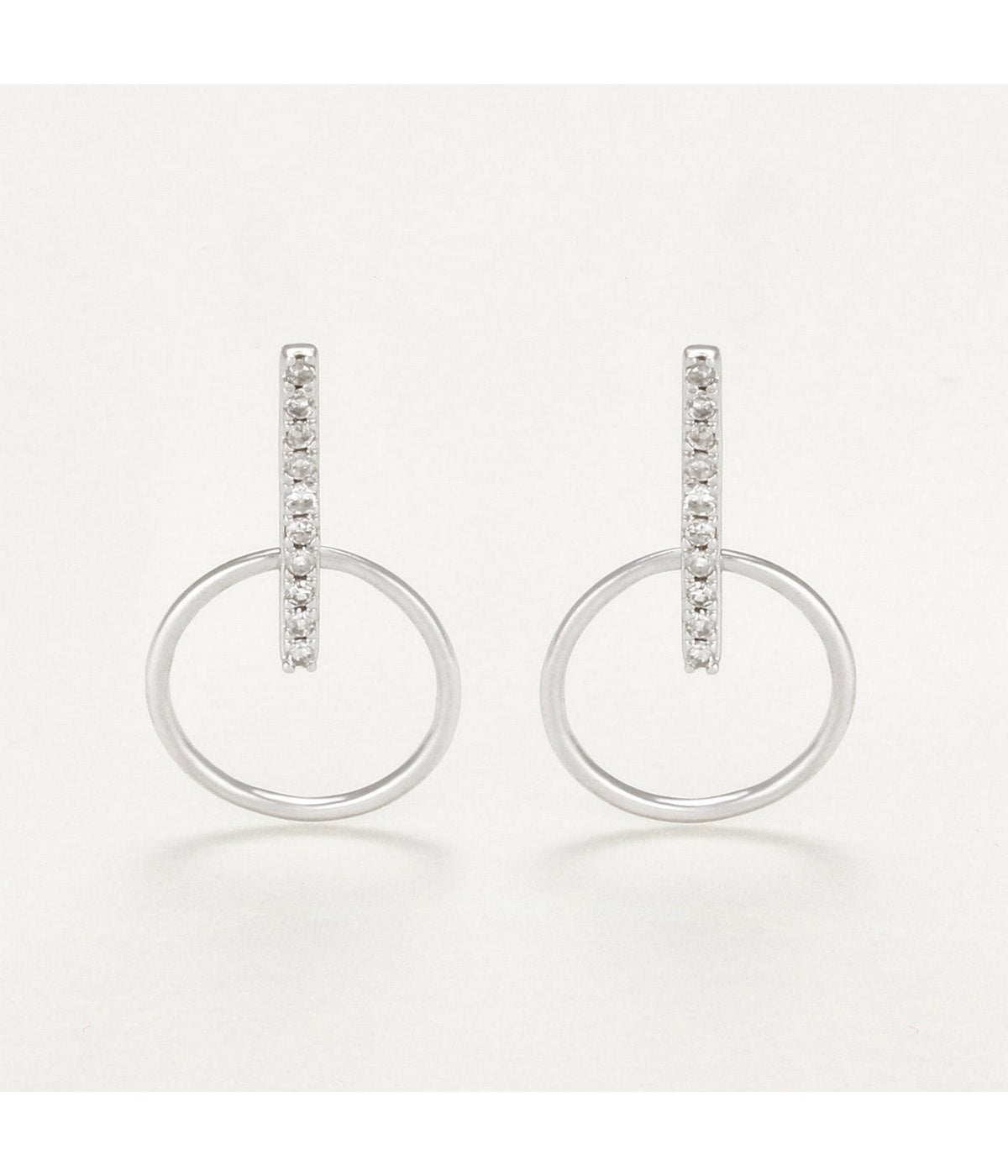 Boucles D'Oreilles "Cerceaux Suspendus" - D0,07/20 - Or Blanc