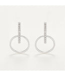 Boucles D'Oreilles "Cerceaux Suspendus" - D0,07/20 - Or Blanc