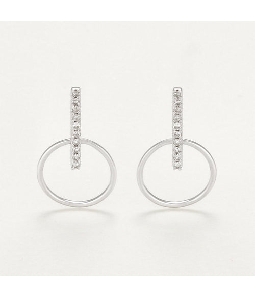Boucles D'Oreilles "Cerceaux Suspendus" - D0,07/20 - Or Blanc