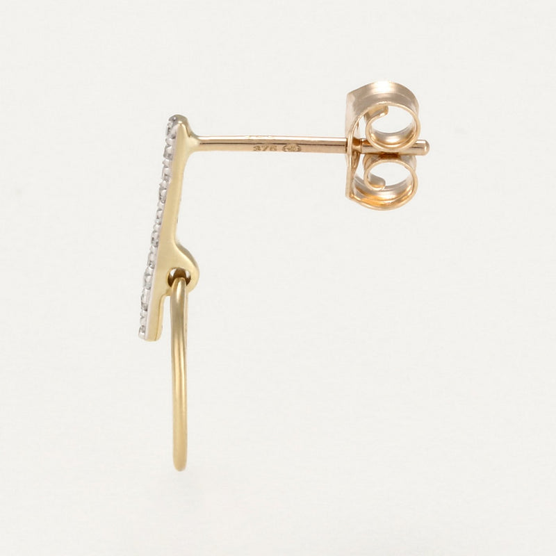 Boucles D'Oreilles "Cerceaux Suspendus" D0,07/20 - Or Jaune 375/1000