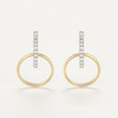 Boucles D'Oreilles "Cerceaux Suspendus" D0,07/20 - Or Jaune 375/1000