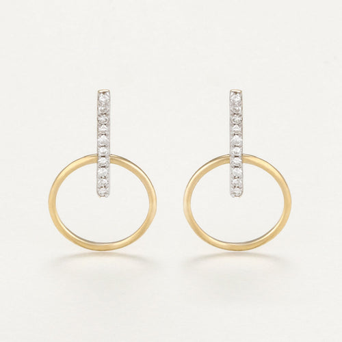 Boucles D'Oreilles "Cerceaux Suspendus" D0,07/20 - Or Jaune 375/1000