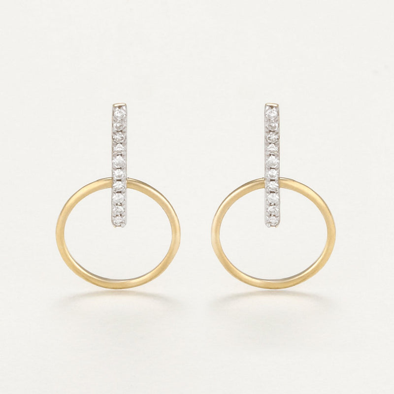 Boucles D'Oreilles "Cerceaux Suspendus" D0,07/20 - Or Jaune 375/1000