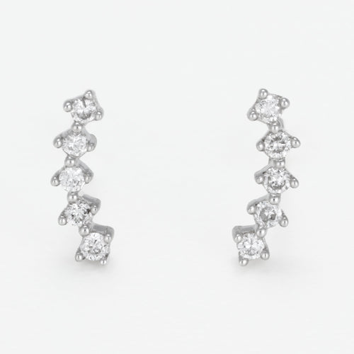 Blanc Pendientes "Aries" D0,10/10 - Oro 375/1000