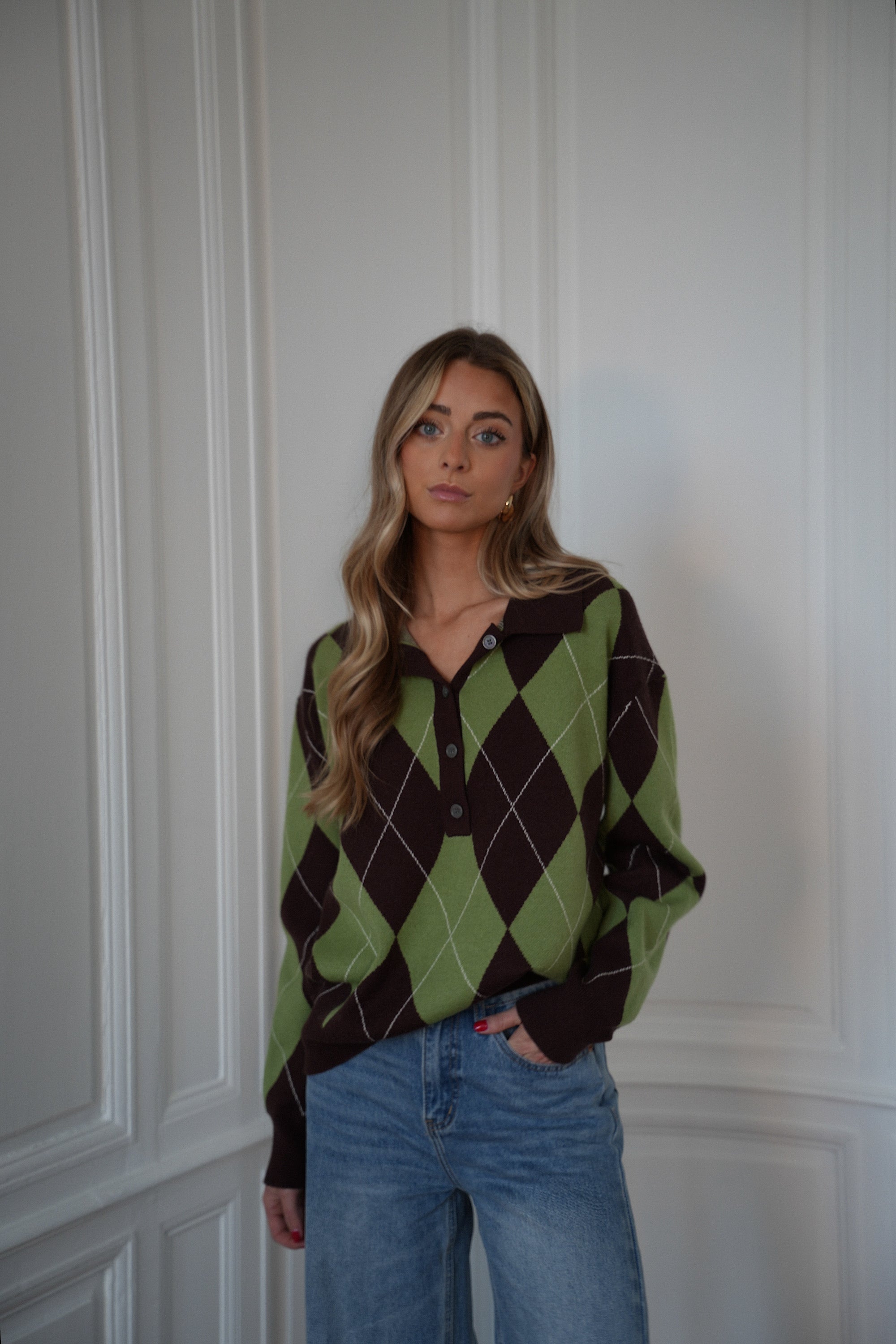 Pull Losanges Solan - Vert