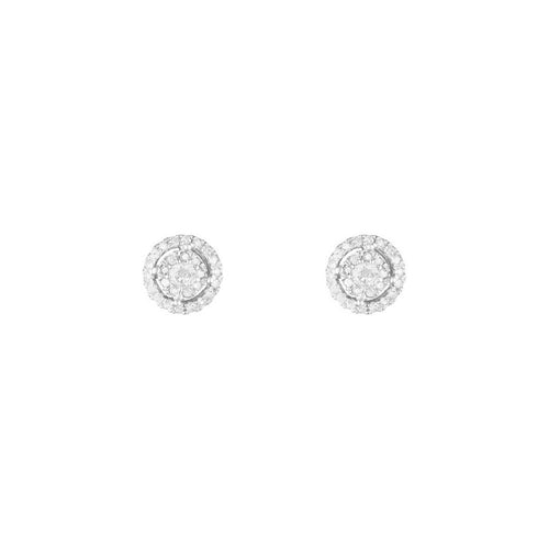 Boucles D'Oreilles "Baby Doll" Diamants 0,2/56 - Or Blanc 375/1000