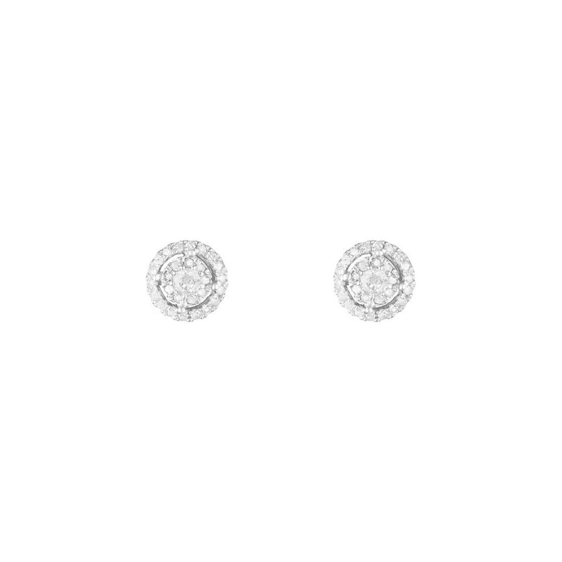 Boucles D'Oreilles "Baby Doll" Diamants 0,2/56 - Or Blanc 375/1000