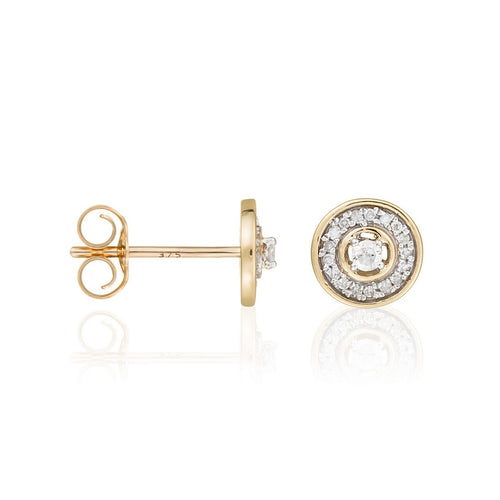 Boucles D'Oreilles "Divine" Diamants 0,12/36 - Or Jaune 375/1000