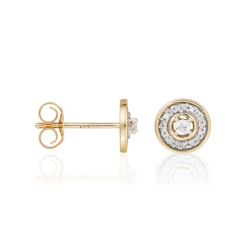 Boucles D'Oreilles "Divine" Diamants 0,12/36 - Or Jaune 375/1000