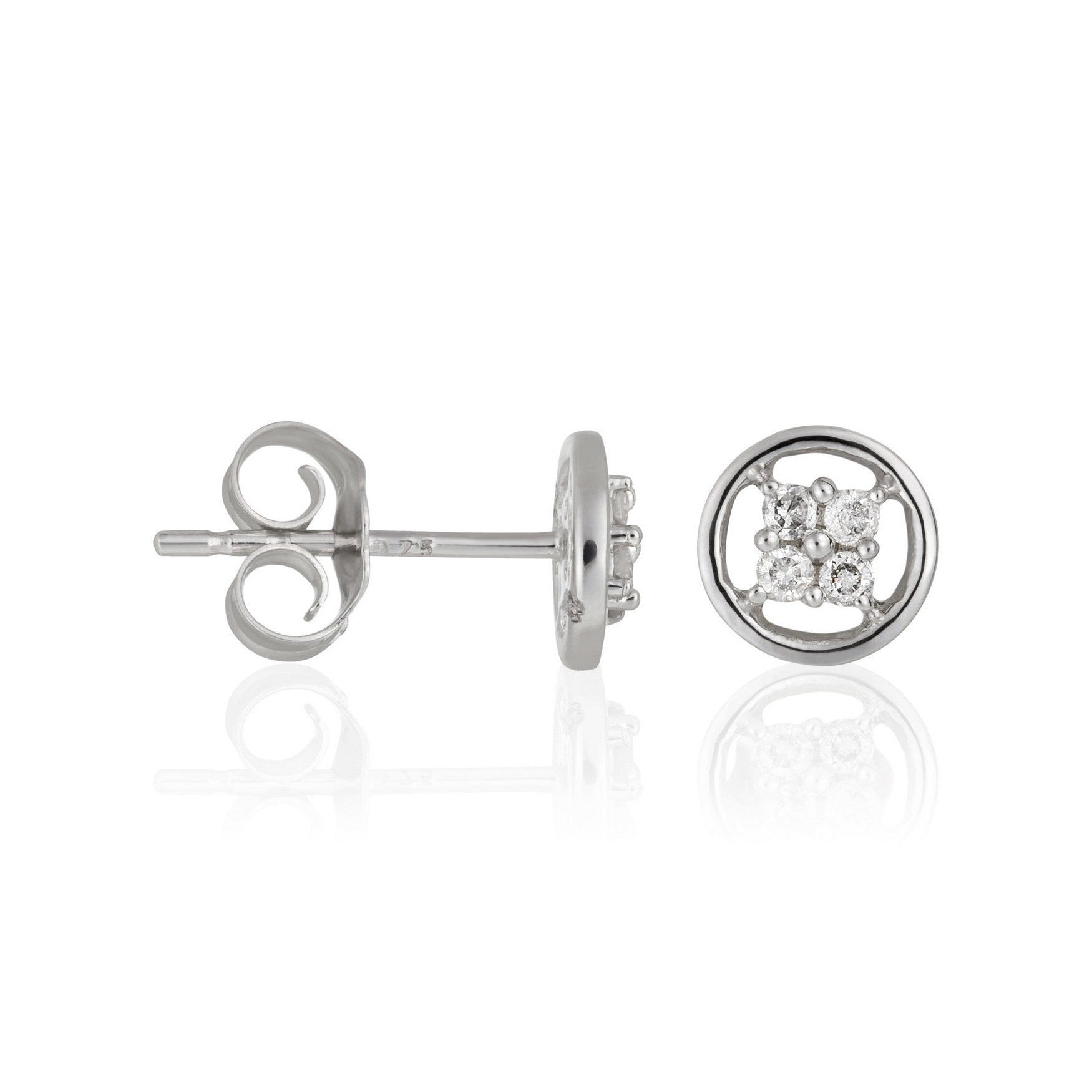 Boucles D'Oreilles "Sweet Dream" Diamants 0,12/8 - Or Blanc 375/1000
