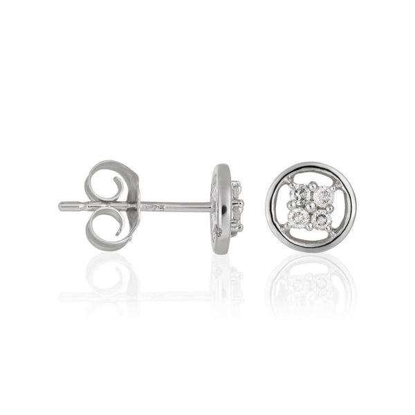 "Sweet Dream" Earrings with 0.12/8 Diamonds - 375/1000 White Gold