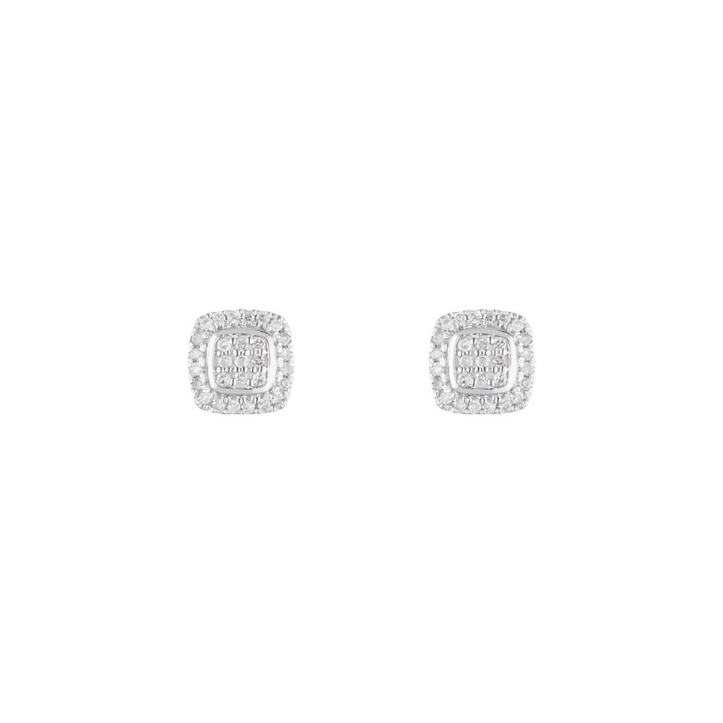 Boucles D'Oreilles "Sweet Illusion" Diamants 0,15/58 - Or Blanc 375/1000