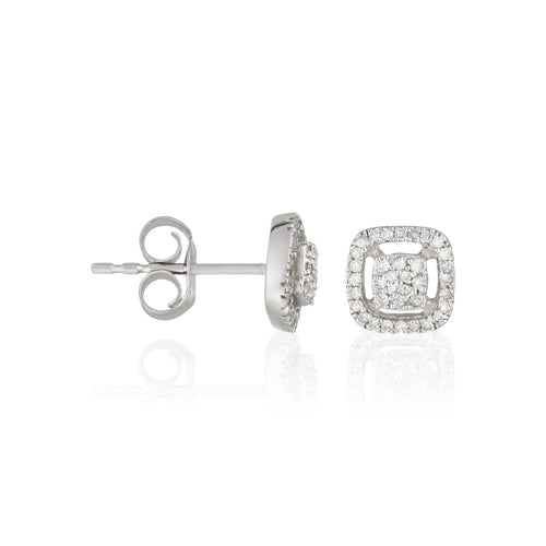Sweet Passion" Earrings Diamonds 0.15/72 - Gold Blanc 375/1000