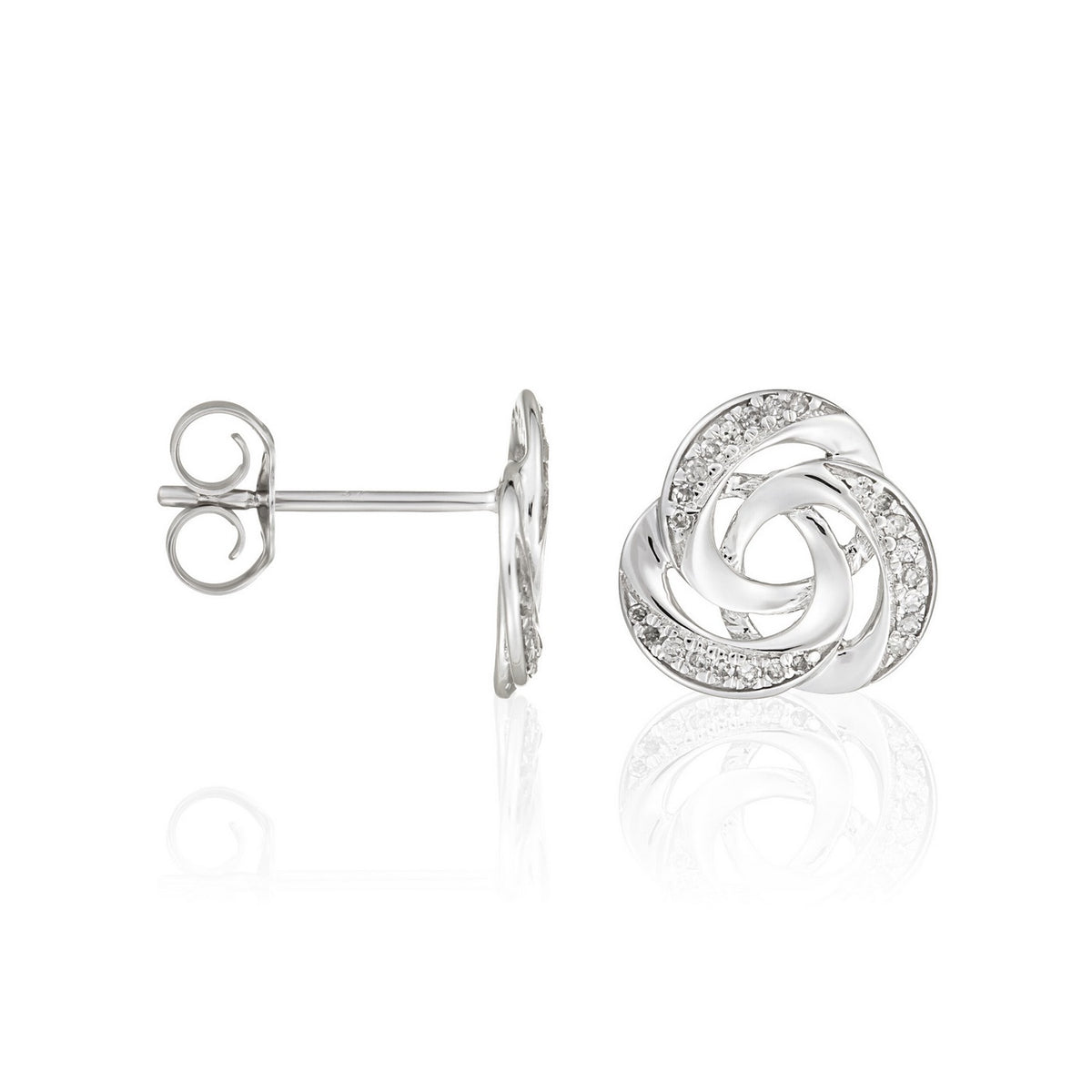 "Torn" Earrings, 0.1/48 Diamonds - 375/1000 White Gold