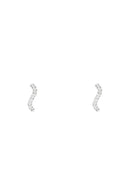 Boucles D'Oreilles "Douce Vague" Diamants 0,05/18 - Or Blanc 375/1000