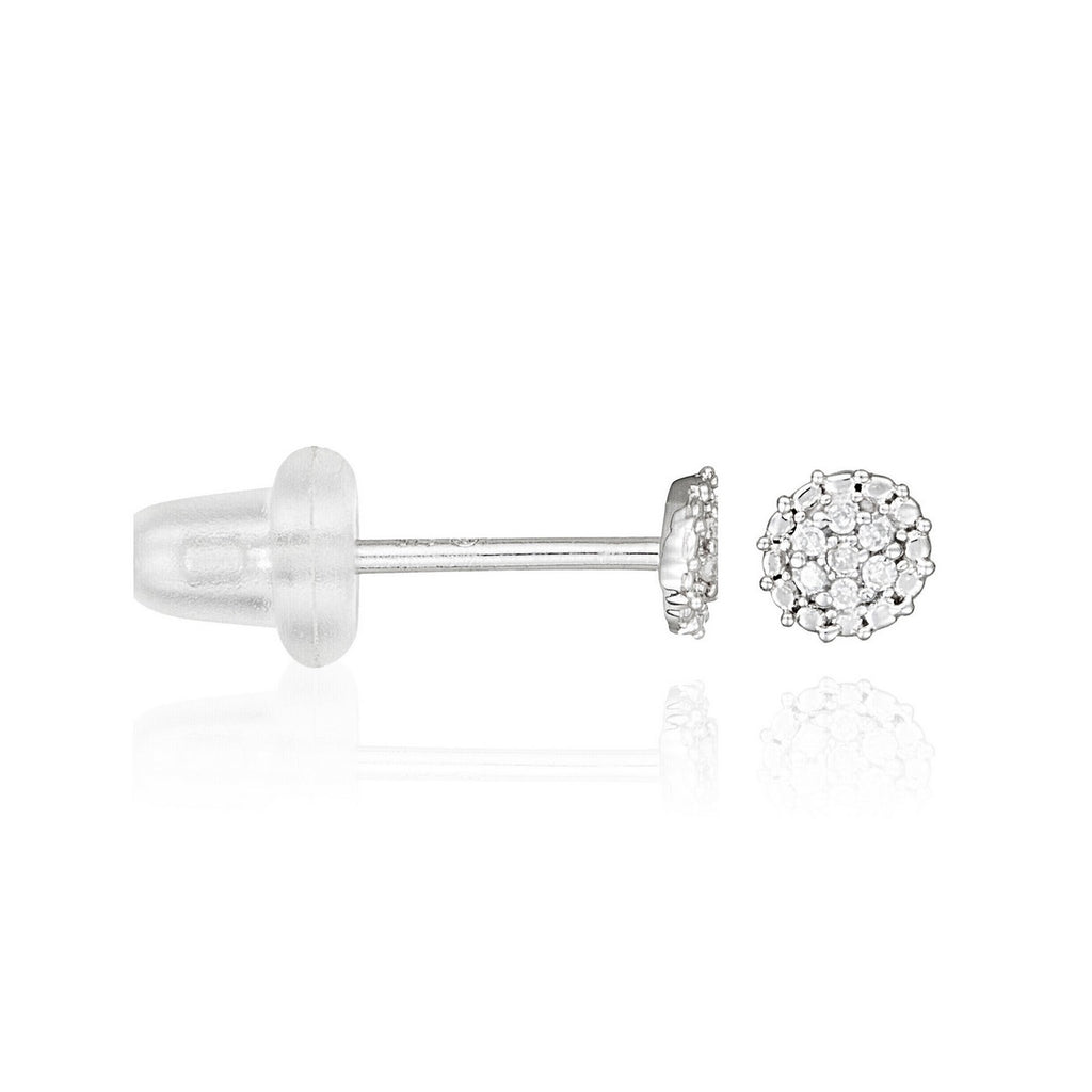 Boucles D'Oreilles "Idylle" Diamants 0,07/18 - Or Blanc 375/1000