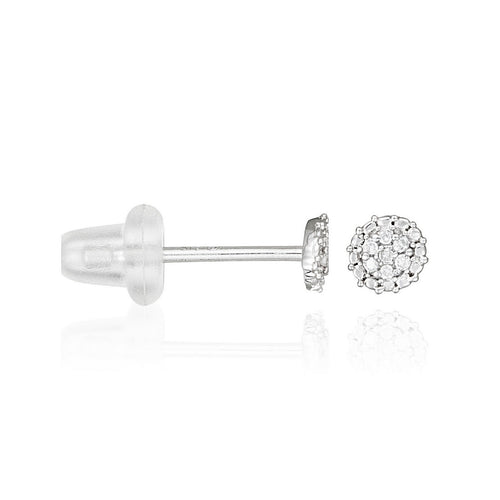 Boucles D'Oreilles "Idylle" Diamants 0,07/18 - Or Blanc 375/1000