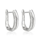 Boucles D'Oreilles "Créole Maya" Diamants 0,15/58 - Or Blanc 375/1000