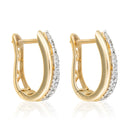 Boucles D'Oreilles "Créole Maya" Diamants 0,15/58 - Or Jaune 375/1000