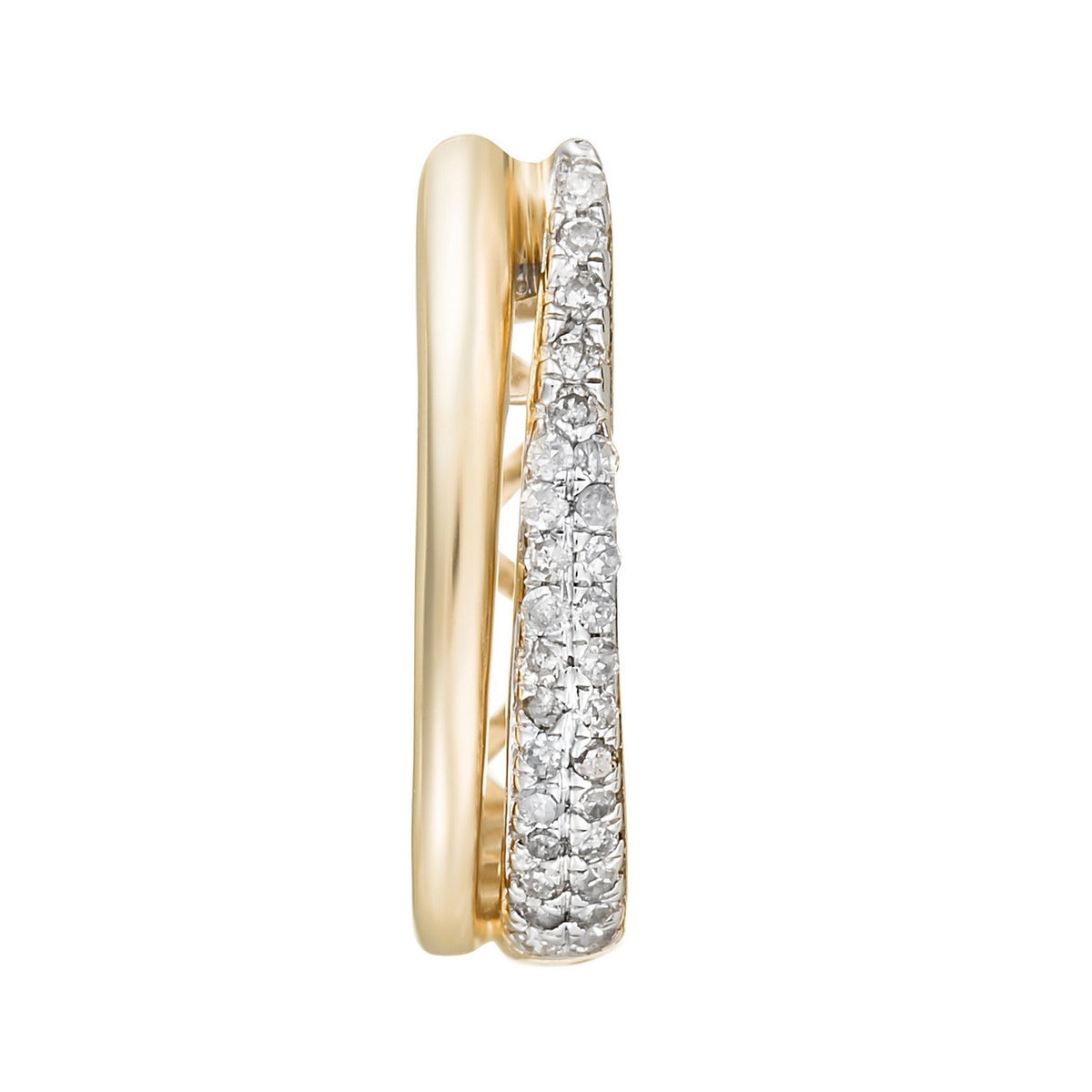 Orecchini a Cerchio "Maya" Diamanti 0,15/58 - Oro Giallo 375/1000