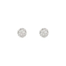 Boucles D'Oreilles "Round Stud" Diamants 0,02/14 - Or Blanc 375/1000