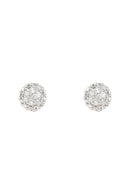 Earrings "Round Stud" Diamonds 0,02/14 - Gold Blanc 375/1000