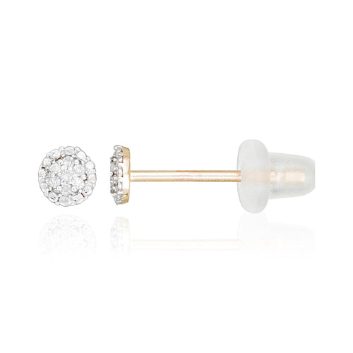 Aretes de diamantes “Round Stud” 0.02/14
