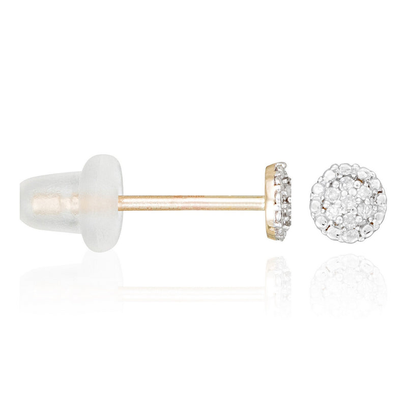 Boucles D'Oreilles "Round Stud" Diamants 0,02/14 - Or Jaune 375/1000