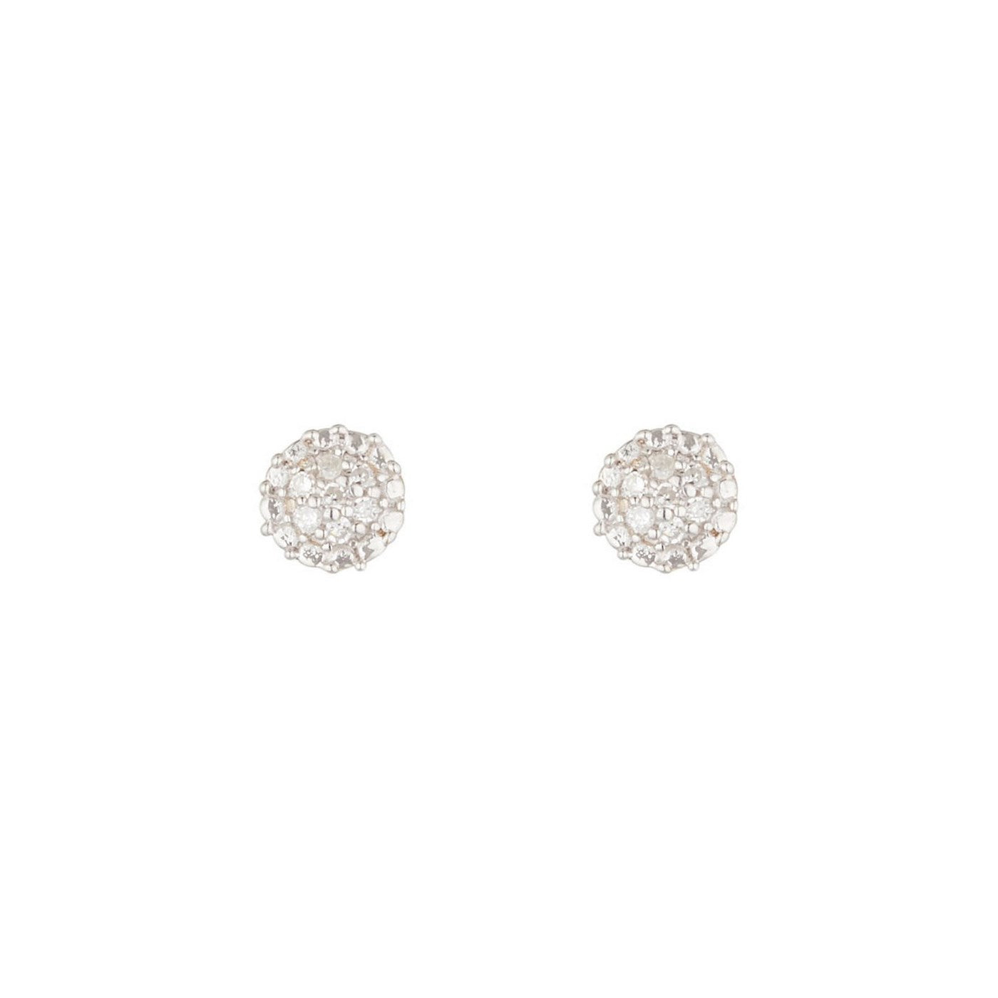 Boucles D'Oreilles "Round Stud" Diamants 0,02/14 - Or Jaune 375/1000