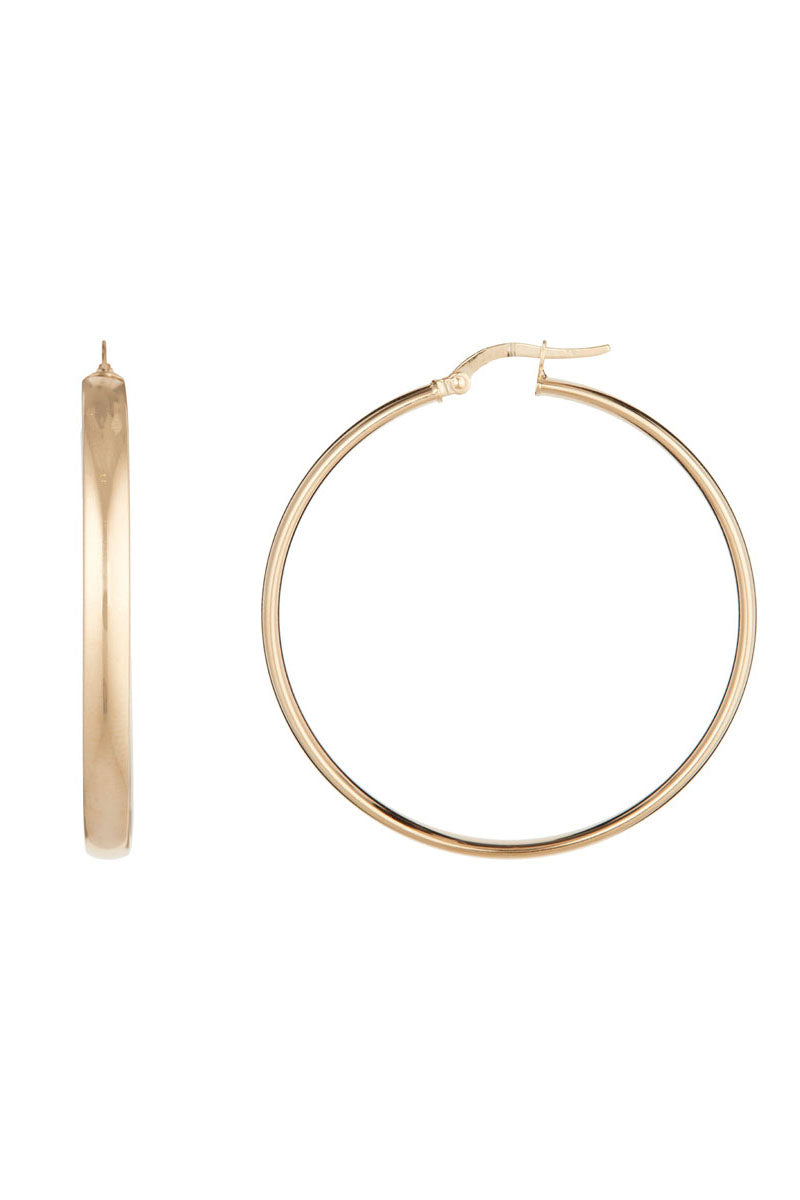 Boucle D'Oreilles "Créoles Santa 40 Mm" - Or Jaune 375/1000