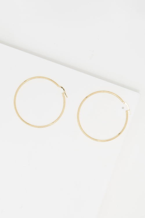 Boucle D'Oreilles "Créoles Santa" 50 Mm - Or Jaune 375/1000