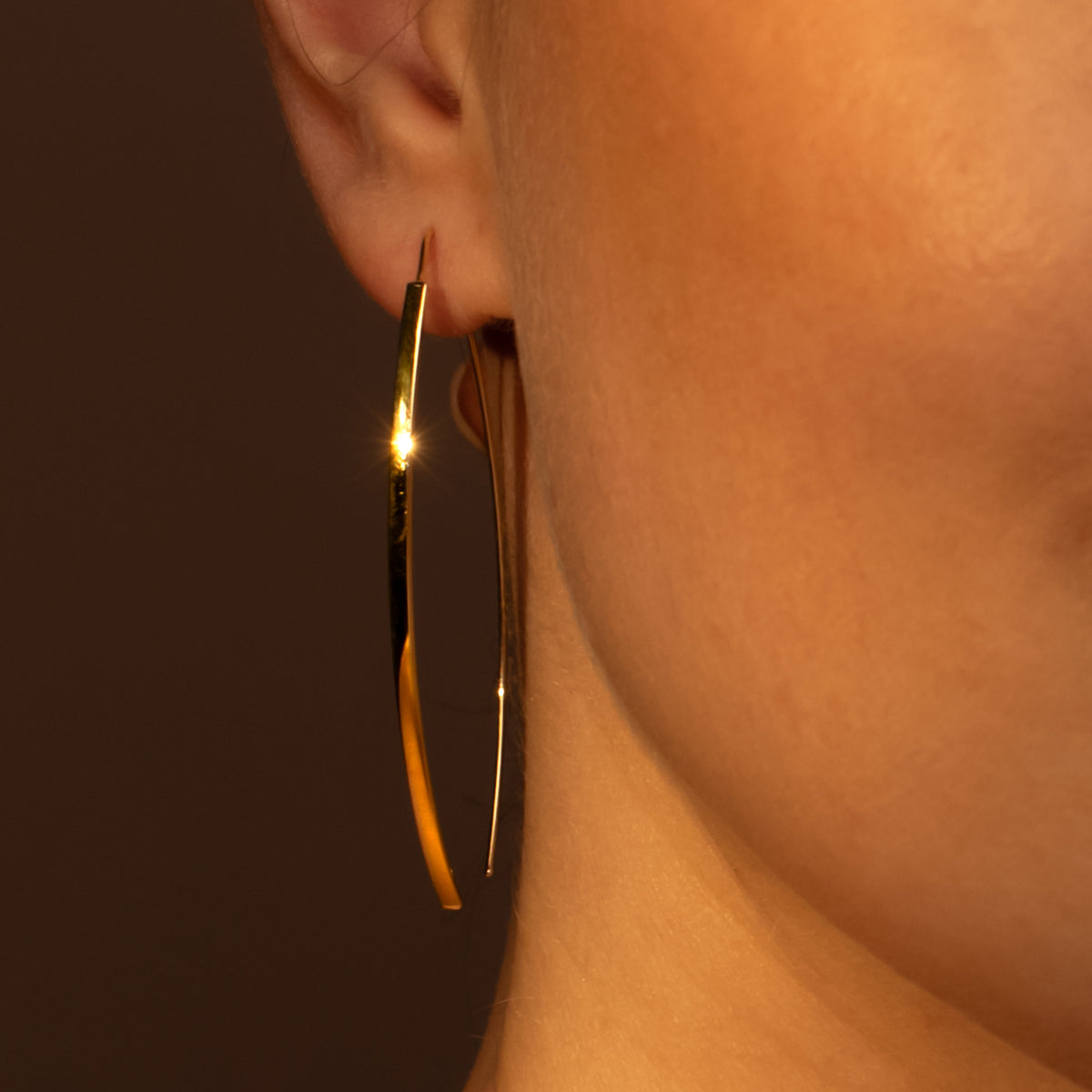 Boucle D'Oreilles "Créoles Edna" 6 X 2,5 Cm