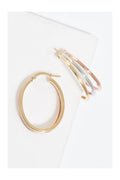 Pendientes Aros “Orion” 30Mm Oro Tricolor 375/1000