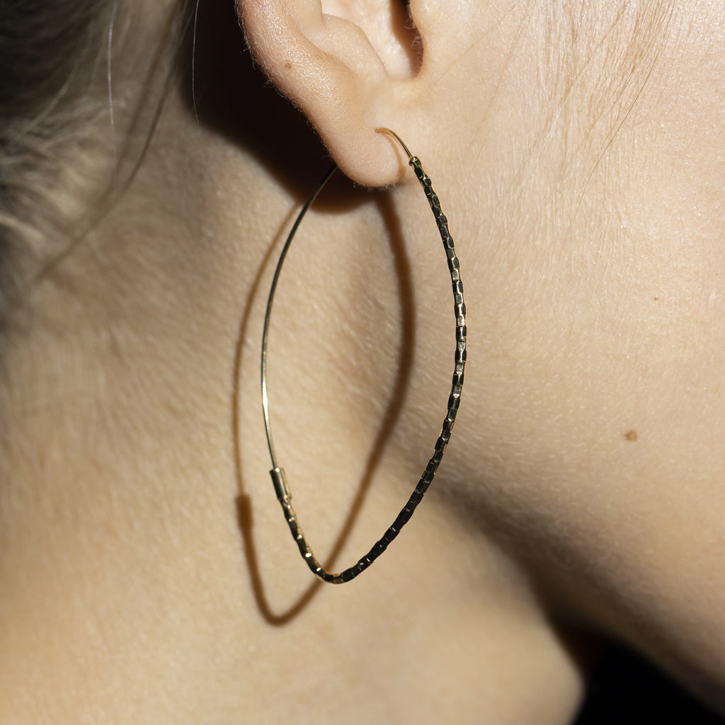 Boucles D'Oreilles "Créoles Goutte" 6*3 Cm Or Jaune