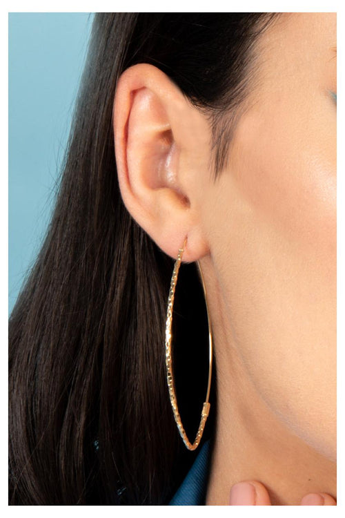 Boucles D'Oreilles "Créoles Goutte" - 6*3 Cm Or Jaune