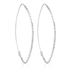 Boucle D'Oreilles "Créoles Goutte" Or Blanc