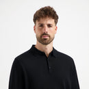 Polo Long Sleeve 100% Merino - Basalt Black