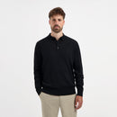 Polo Long Sleeve 100% Merino - Basalt Black