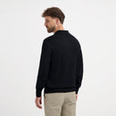 Polo Long Sleeve 100% Merino - Basalt Black