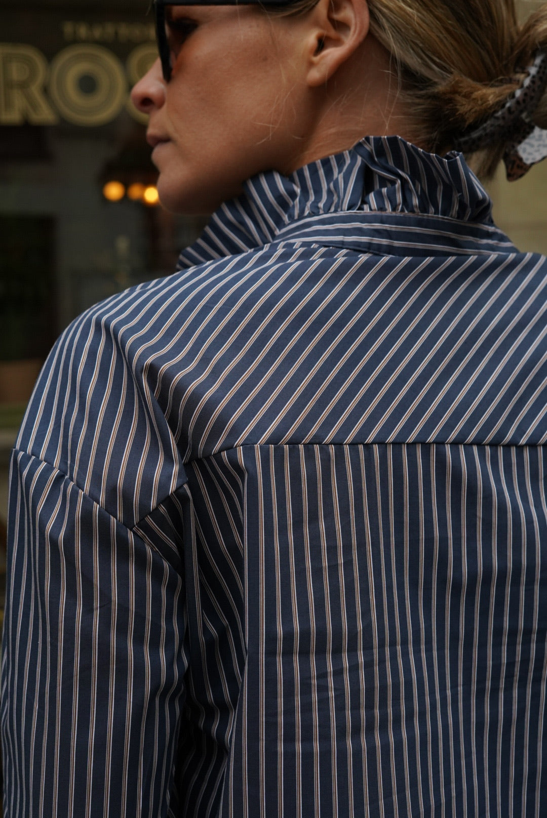 Clara Blouse Navy Stripe